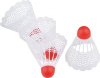 4er Set Game Badminton Ball Kunststoffball mit Gummifuß Federball Freizeitsport