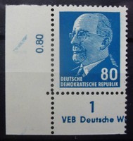 DDR 1331 DS -W. Ulbricht (80 Pf.), postfr. Eckstück u.l. (m. DV), 1967