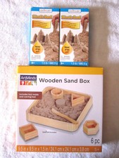 ArtMinds 6 pc. Wooden Sandbox Set & Two 1.5 lb Boxes Of Creatology Molding Sand