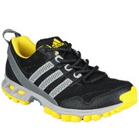GENUINE MENS ADIDAS PERFORMANCE KANADIA 5 RUNNING TRAINERS(Q22380) BLACK/YELLOW