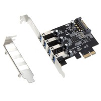 4-Port USB 3.0 PCI Express Controller-Karte Adapter 15-Pin SATA QK63