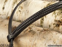 Einfaches schwarzes Kopfstück mit weißen Nähten Isländer Islandpferdetrense