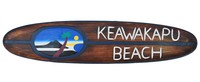 Surfboard 100cm Keawakapu Beach Deko aus Holz zum Aufhängen Hawaii Beach Surfer