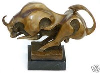 Ausgefallene MODERN ART Bronze DER STIER signiert MILO