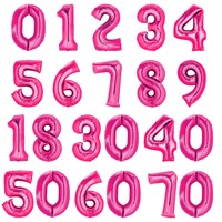 XL Folienballon Zahl ca. 86 cm Zahlenballon Pink Helium Folienballons Luftballon