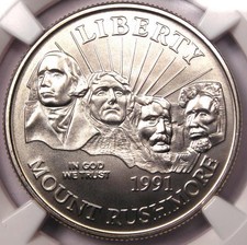 1991-D Mount Rushmore Half Dollar 50C - Ngc Ms70 - Rare Top Grade - $790 Value