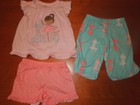 Toddler Girls CARTERS JOY 3 Piece Pajama Set Top/Capris/Shorts w Dancer SZ 2T