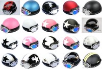 NEU Retro Helm biker Motorradhelm Oldtimerhelm Halbschale Brille/Visier M L XL