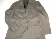 Kilburne & Finch Black, Light Pin, Wool Blend 2 PC Dress Suit 42 R 30 Pants