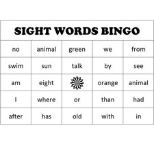 Sight Word Bingo - Excel generato, customizable