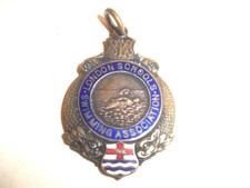 1932 London Schools Swimming Association Vintage Enamelled Fob Medal
