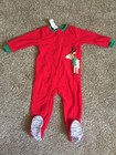 New Carters 2T Toddler Footie Pajamas Red Fleece Reindeer Holiday Christmas NWT