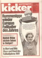 Kicker 1981/105: Rummenigge (Bayern München) Europas Fußballer des Jahres