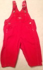 Oshkosh 12M Corduroy Overalls Red Boys Girls Baby B'gosh Bib 5 Pocket Ribbed HTF