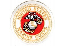 (A2) White U.S. Marine Corps 3" x 3" sew / iron on patch (2172) Military Biker
