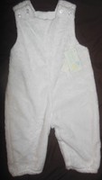 Bailey Babies 9 Mos. Unisex White Plush John John One Piece Jumper w/ snap legs