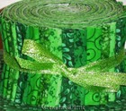 20~ Fabric Quilting Strips Jelly Roll Green Mix 100%Cotton Fabric Bundle 2.5"
