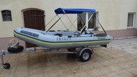 Angelboot Schlauchboot mit Trailer und E Motor