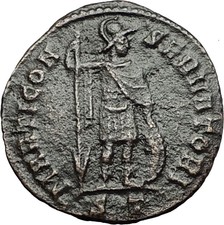CONSTANTINE I the GREAT 312AD Ticinum Follis MARS Ancient Roman Coin RARE i58343