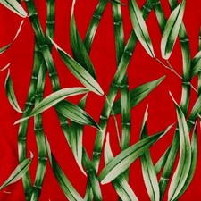 3 Yards Tropical Garden Bamboo Red Hawaiian Quilt Sew Fabric ROBERT KAUFMAN