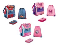 3 teiliges Ranzen Set Schmetterling Pony Racing Car zur Auswahl