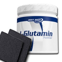 (60,60€/kg) Best Body Nutrition L Glutamin Pulver 250g Dose + Griffpolster