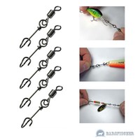 5 x SPEZIAL EINHÄNGECLIP FÜR SPINNER, WOBBLER, BLINKER, CONNECTOR CLIP RAUBFISCH