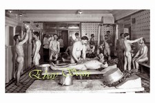 VINTAGE 1940's PHOTO NUDE SOLDIERS BATHE EACH OTHER GAY INTEREST 28