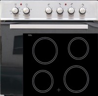 Einbau Herd Set Einbauherd UMLUFT + Glaskeramik Ceran Kochfeld Backofen 61 liter