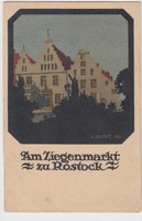 Rostock Steindruck Am Ziegenmarkt ca 1925