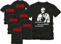 Junggesellenabschied  T-Shirts B-Team . Mit Hannibal als Bräutigam.  JGA PARTY