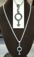 18" or 24" Inch Chain Necklace & Male Symbol Mars Sign Pendant Charm Gay Pride