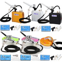 Top Airbrush Kompressor Airbrushkompressor Komplett Set 0,3mm Pistole Zubehör 