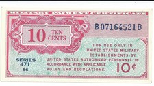Mpc Series 471 Military Payment Certificate 10 cents Ch Cu 1947 #521B Historic