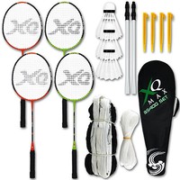 Badminton Set Schläger Federball Tasche Netz Badmintonschläger Sport Spielset