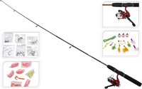 Angelset Steckrute Rolle Haken Zubehör 66-teilig