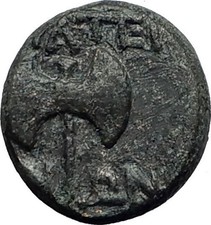THYATEIRA in LYDIA 200BC Greek WAR AXE Apollo Authentic Ancient Coin i59508
