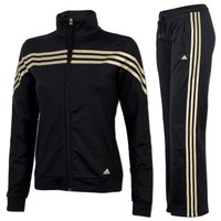 adidas Trainingsanzug Iconic Suit Freizeitanzug Sportanzug schwarz-gold NEU