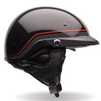 BELL PIT BOSS - PINSTRIPE ORANGE/BLACK HALF HELMET - for harley davidson