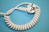 Spiralleitung, Wendelleitung PVC, 3x1,0mm²;  0,5m/1,5m, Geräteanschluss, Kabel