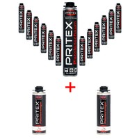 Pistolenschaum + Pistolenreiniger Montageschaum Bauschaum PU Schaum Set PRITEX® 