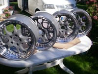 4 RH FELGEN ZW3, 9 und 9,5x17",GENERALÜBERHOLT,PULVERBESCHICHTET,HORNLPOLIERT, 