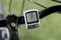 Funk Fahrradcomputer, Tacho, einfache Bedienung, großes Display, Farbe: schwarz