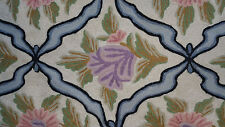 6' X 9' Embroidery Hand Stitched Rug Wool,Cotton,flower Hand Made in India