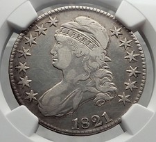 1821 Liberty Head Half Dollar Eagle Antique Silver NGC Certified Coin i58123