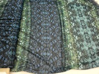 Design Stoffrest 2,4 m  Slinki Jersey Türkis schwarz gemustert Stoff  Pia 90