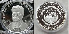 Liberia 2000 Large Silver Proof $20-Theodore Roosevelt
