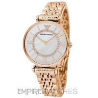 *NEW* EMPORIO ARMANI LADIES GIANNI ROSE GOLD T-BAR WATCH - AR1909 - RRP £379