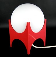 60er / 70er Jahre Design Tischlampe aus Glas & Kunststoff Vintage Retro 18,5cm