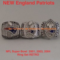NFL NEW ENGLAND PATRIOTS SUPER BOWL RING  SET 2001, 2003, 2004 RETRO